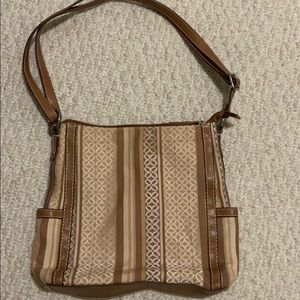 Relic Tan, Brown, Cream Striped Boho Bag